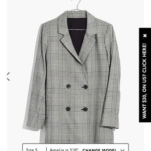 Madewell Caldwell Double-Breasted Blazer in Plaid